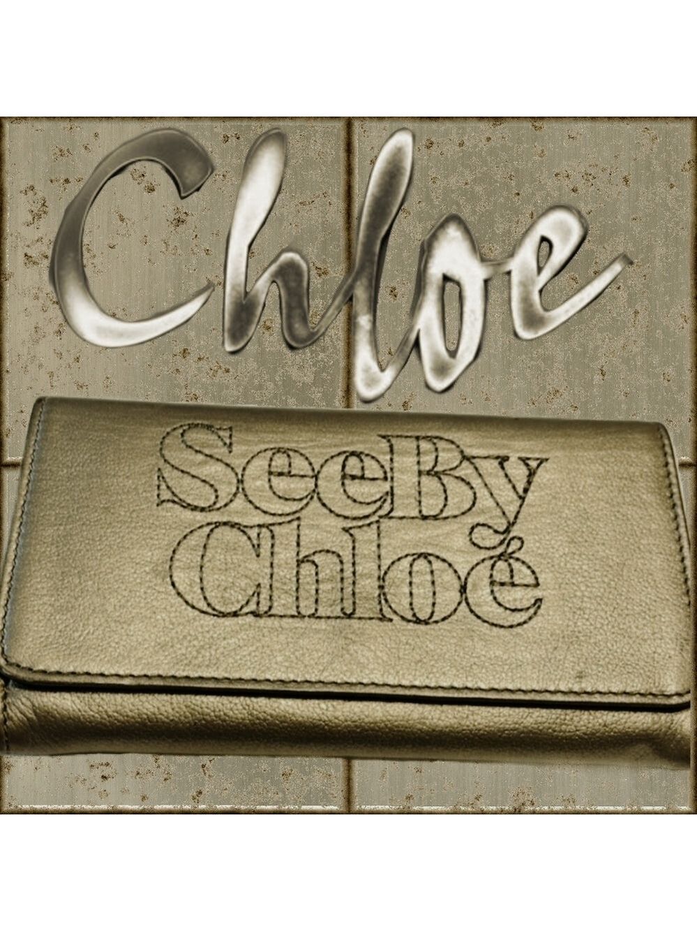 VERY RARE See By Chloé Gunmetal Long Wallet
